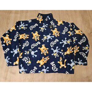 Bluey Bingo Dog Adult Size M Quarter Snap Pullover Fleece Jacket Womens New